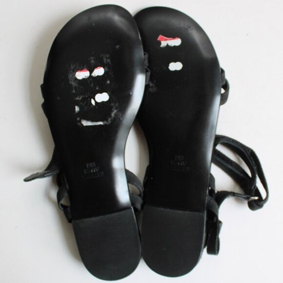 Rebecca Allen Women's Black The Flat Two-Strap Strappy Sandals Size 8.5 - Picture 3 of 8